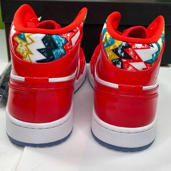 Air Jordan 1 Mid SE Mens Size 10 Basketball Sneakers Chili Red Shoes - Picture 3 of 12